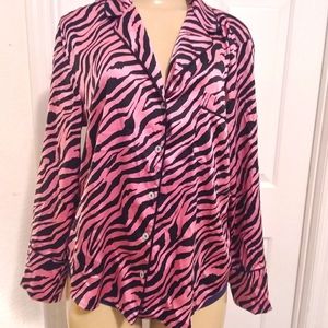 Victoria's secret pink zebra stripes night shirt.